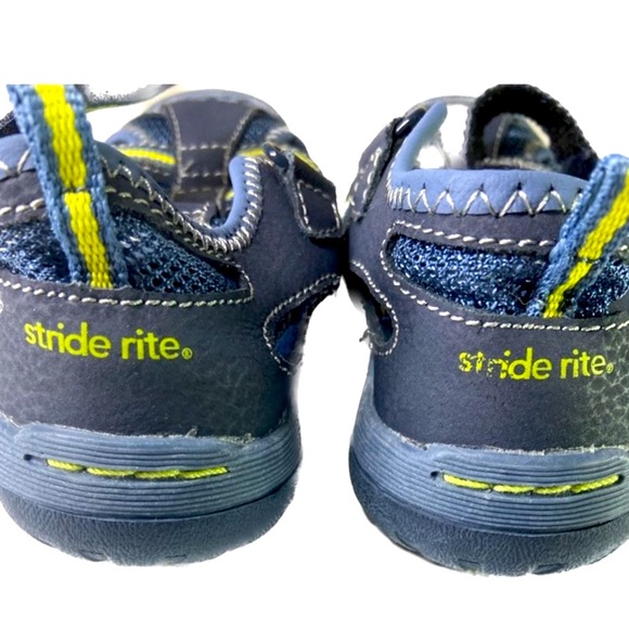 STRIDE RITE GeorgeSandalsBoys Blue Leather Upper Hook & Loop Closure Sz 8W - Picture 5 of 7